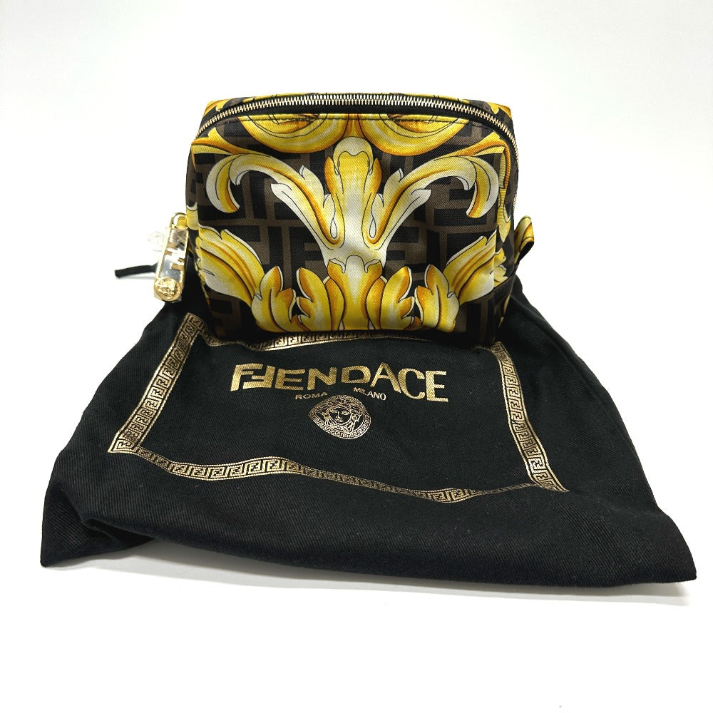 FENDI Pouch 8N0172 Nylon Brown Versace VERSACE collaboration Fendace FENDACE