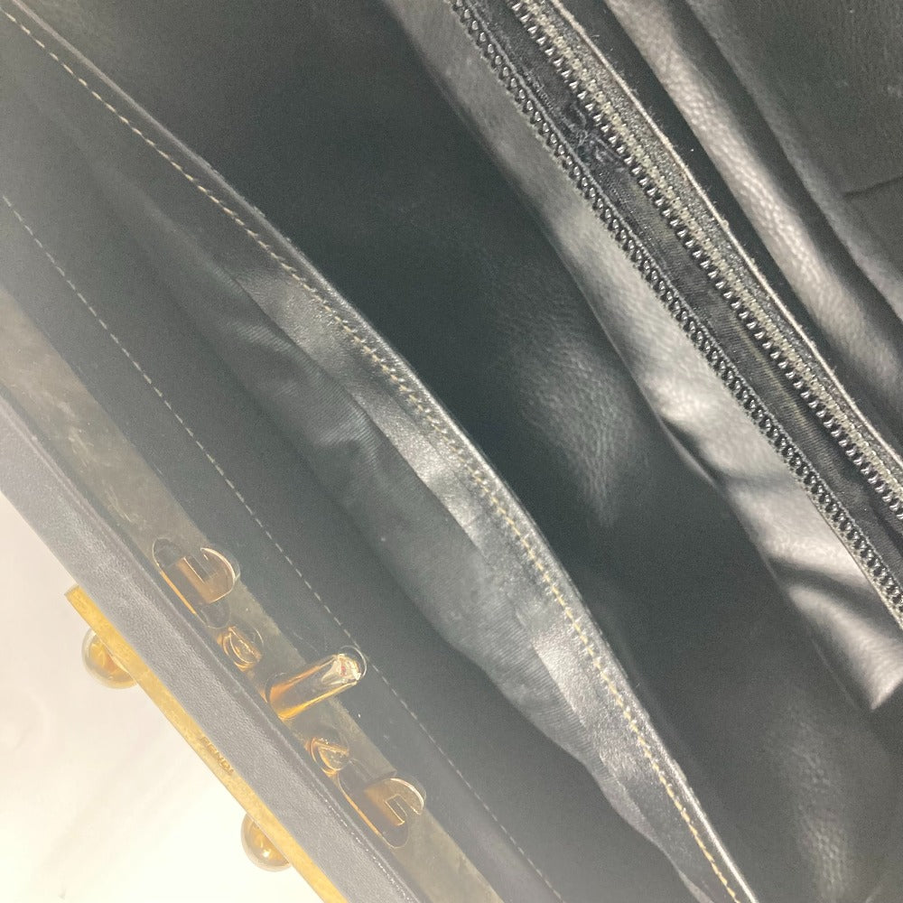 FENDI Handbag Leather / PVC black vintage Doctor Bag Pecan Women Used Authentic