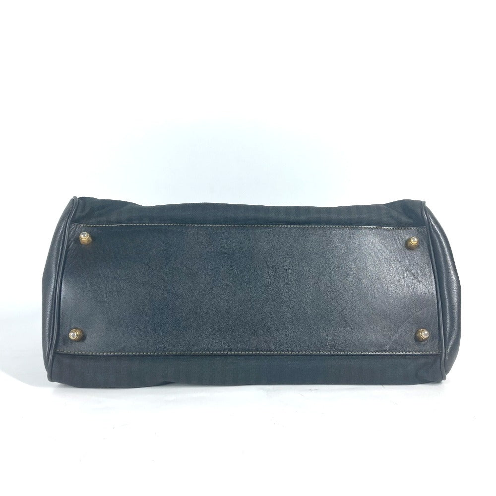 FENDI Handbag Leather / PVC black vintage Doctor Bag Pecan Women Used Authentic