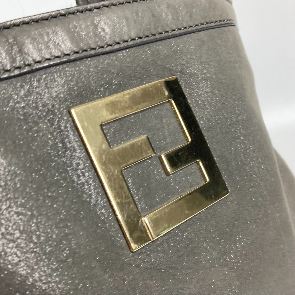 FENDI Shoulder Bag 8BR650 leather gray Bag Shoulder Bag Tote Bag logo FF