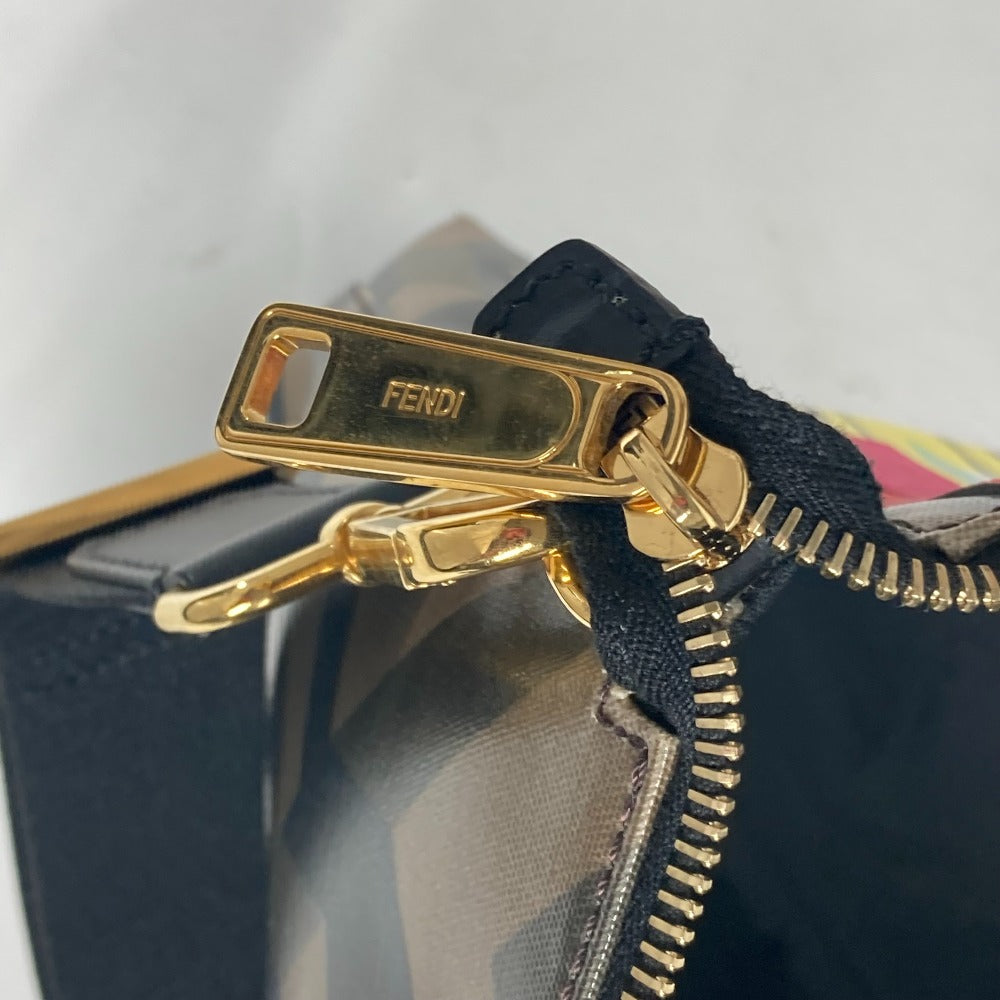 FENDI Shoulder Bag 7VA470 PVC Brown Multicolor logo Women Used Authentic