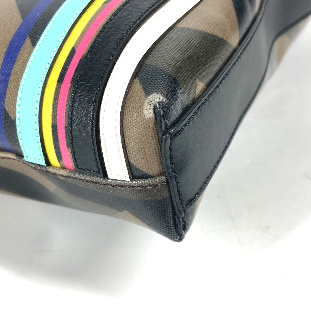 FENDI Shoulder Bag 7VA470 PVC Brown Multicolor logo Women Used Authentic