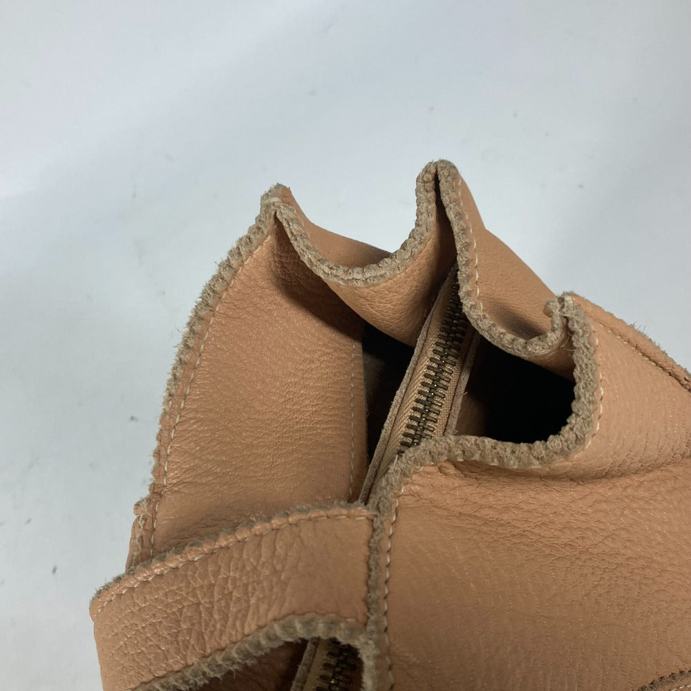 FENDI Tote Bag leather beige vintage Big logo