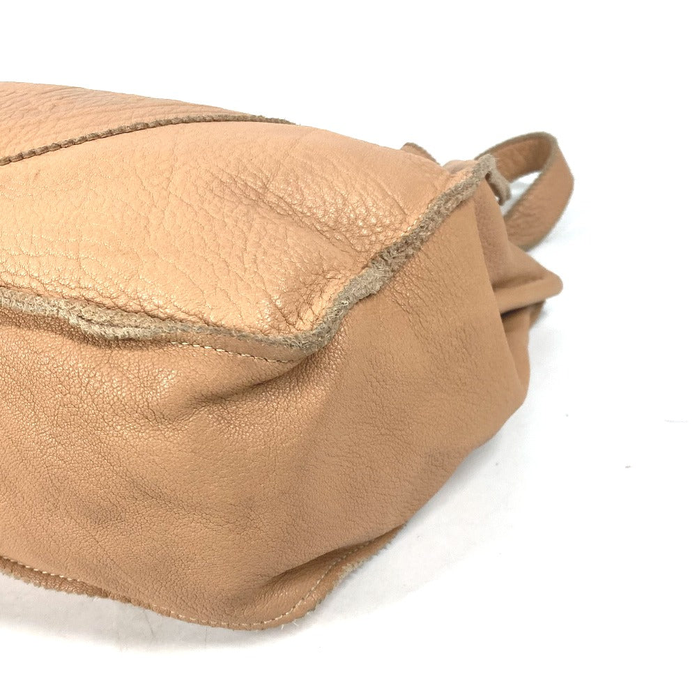 FENDI Tote Bag leather beige vintage Big logo