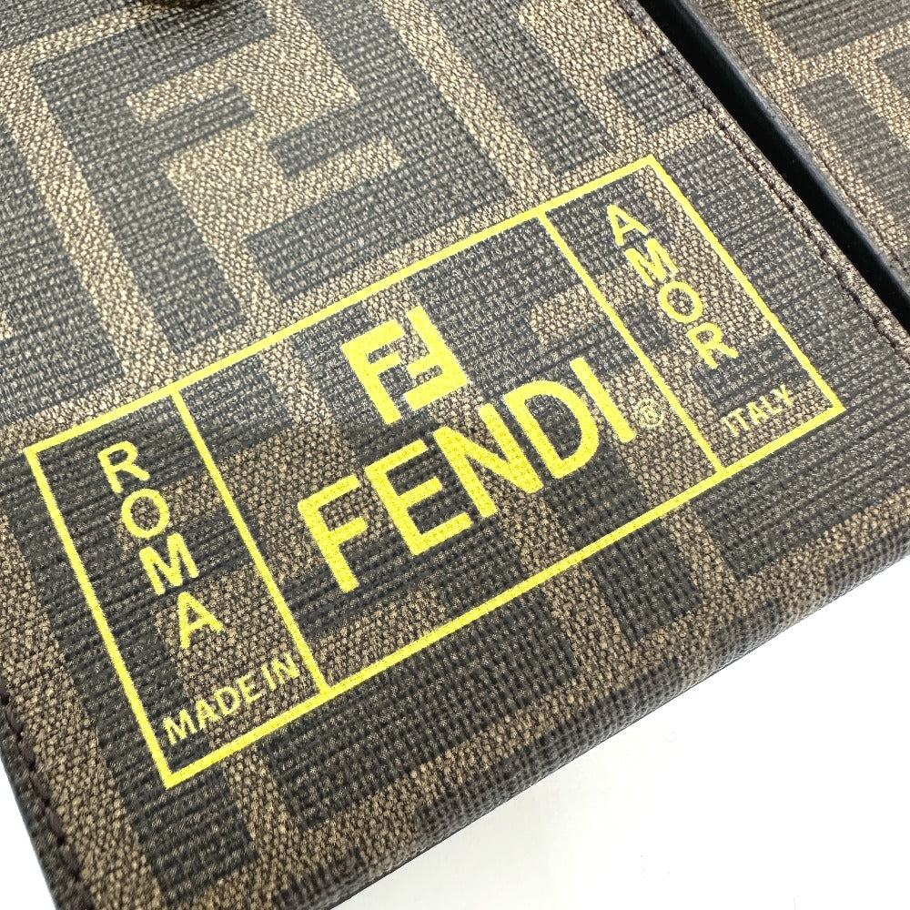 FENDI Bag charm 7AR759 PVC / Leather Two-tone color (brown) Zucca Charm