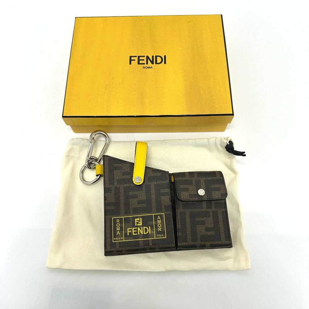 FENDI Bag charm 7AR759 PVC / Leather Two-tone color (brown) Zucca Charm