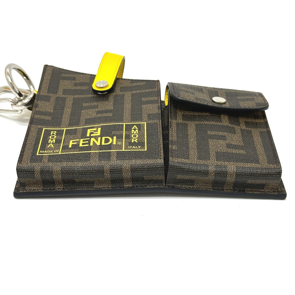 FENDI Bag charm 7AR759 PVC / Leather Two-tone color (brown) Zucca Charm