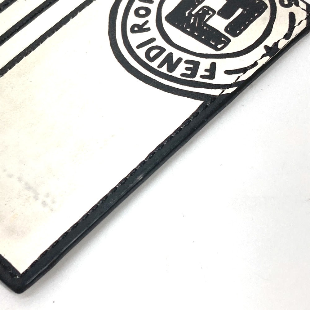 FENDI Card Case 7M0164 leather white Joshua Vides Collaboration logo