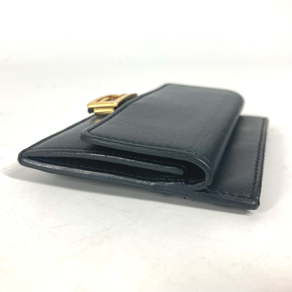 FENDI Card Case 8M0423 leather black name card holder Baguette Card Case Women Used Authentic