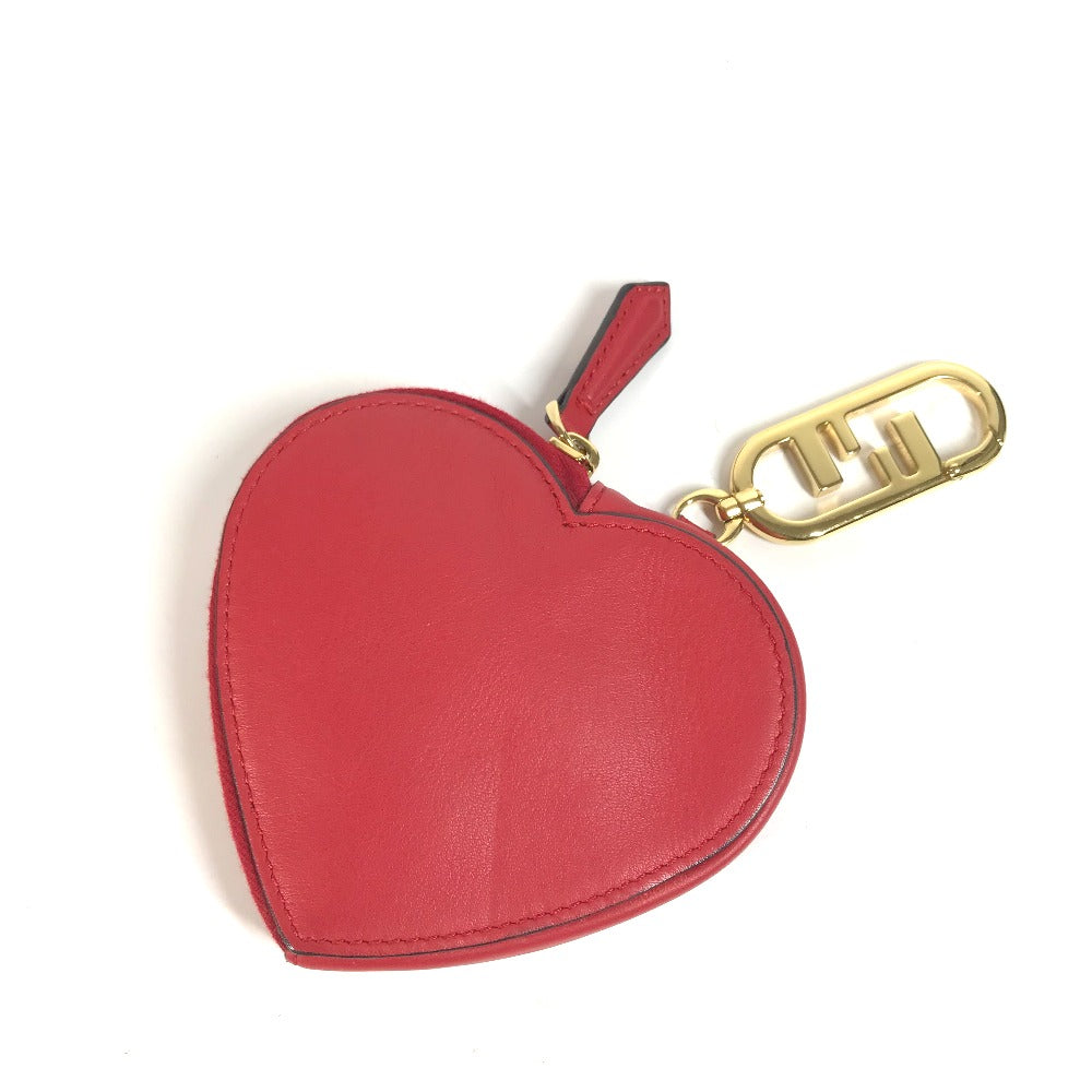 FENDI Coin case 8M0467 leather Red heart