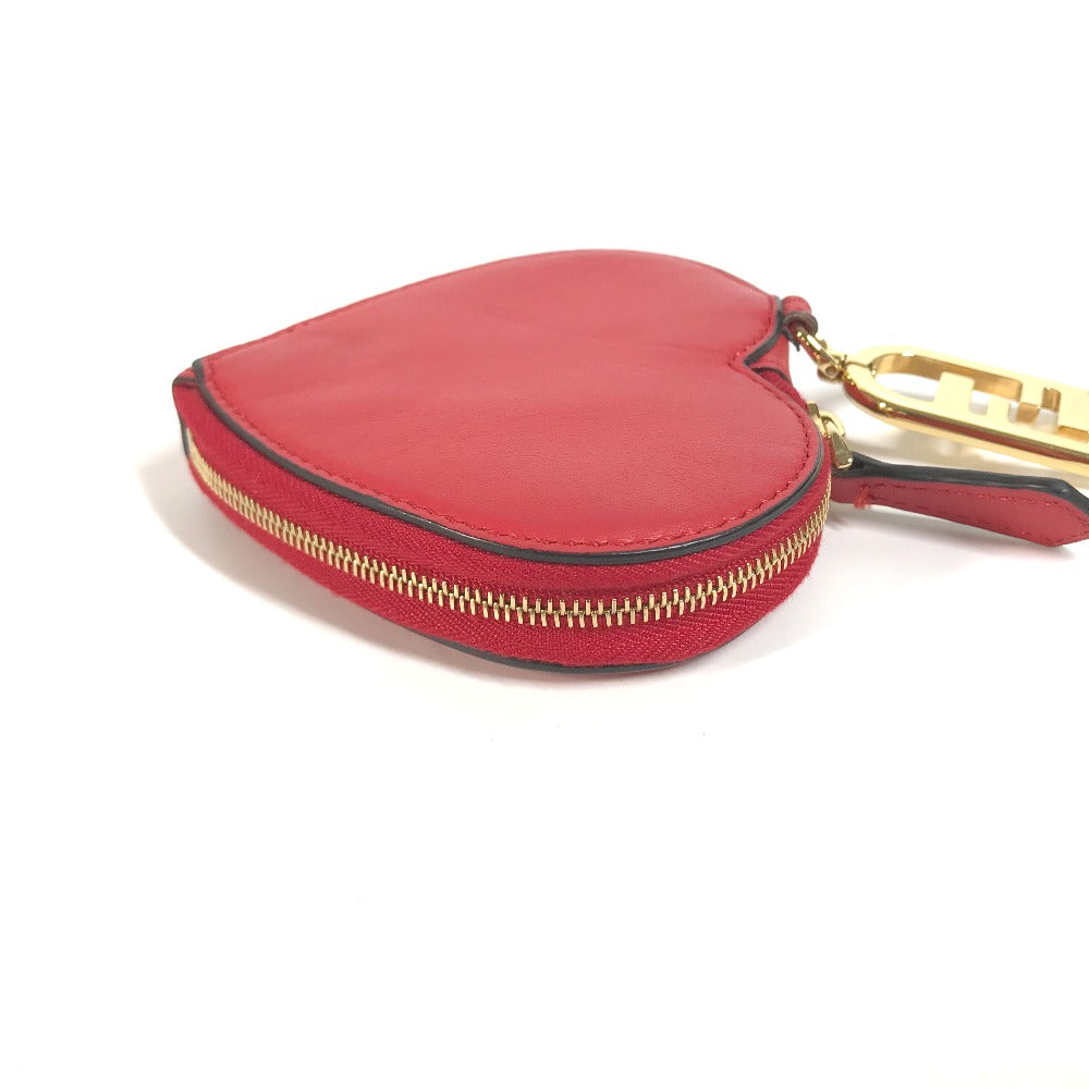 FENDI Coin case 8M0467 leather Red heart