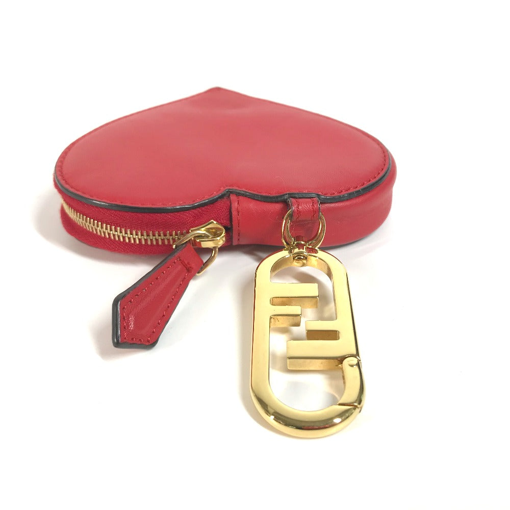 FENDI Coin case 8M0467 leather Red heart