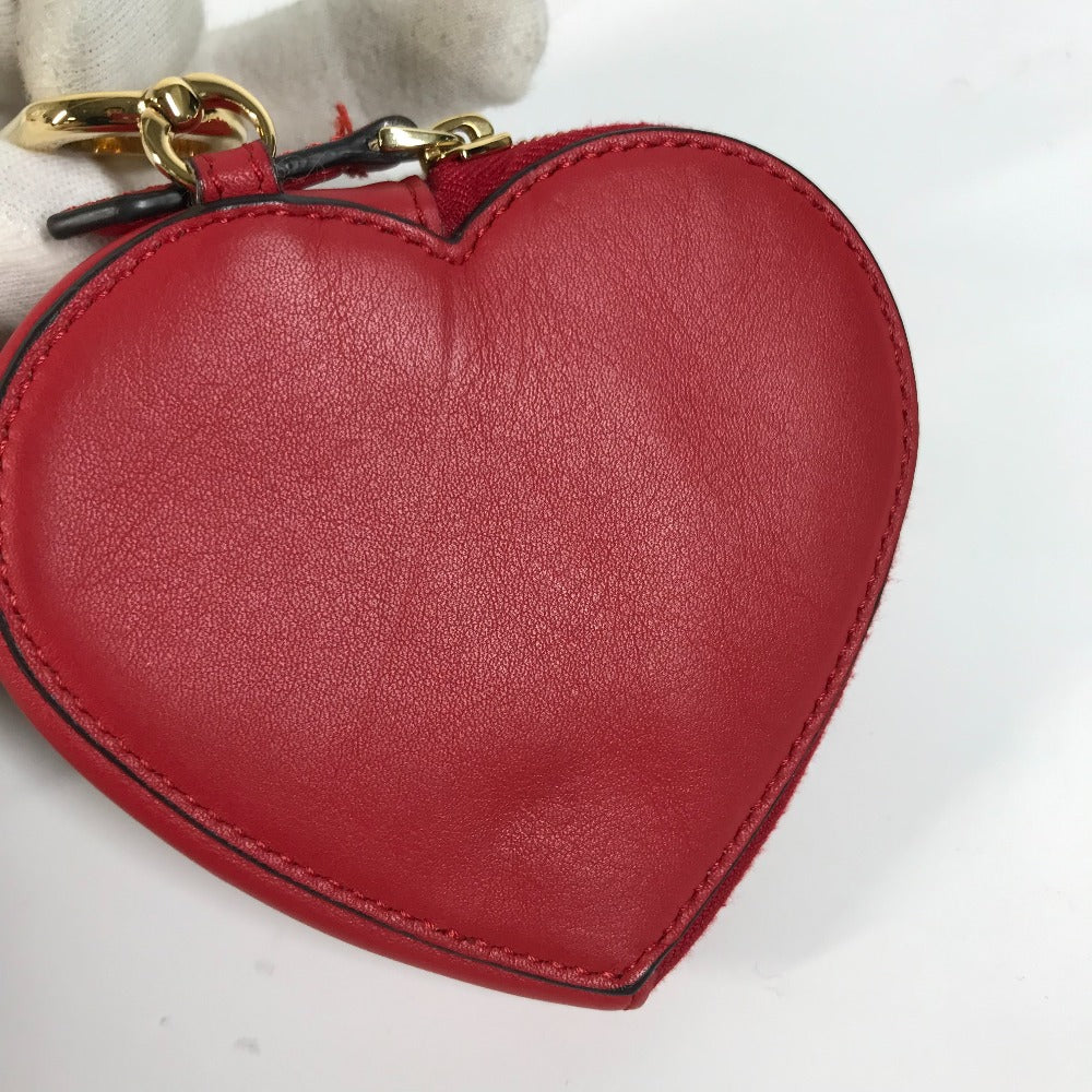FENDI Coin case 8M0467 leather Red heart