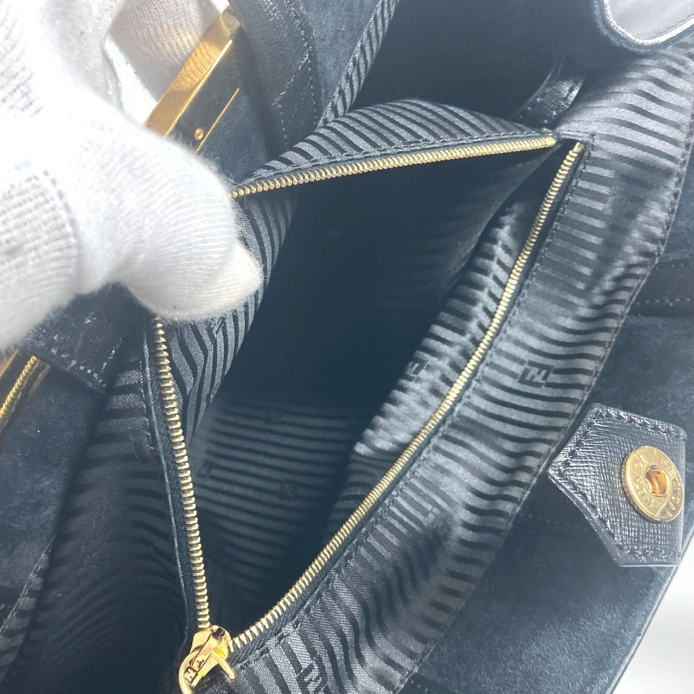 FENDI Tote Bag 8BH251 leather black To joule