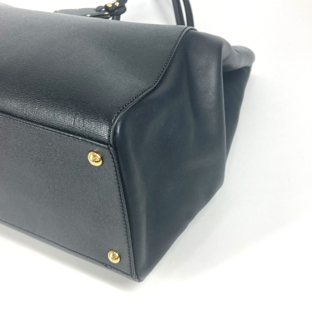 FENDI Tote Bag 8BH251 leather black To joule