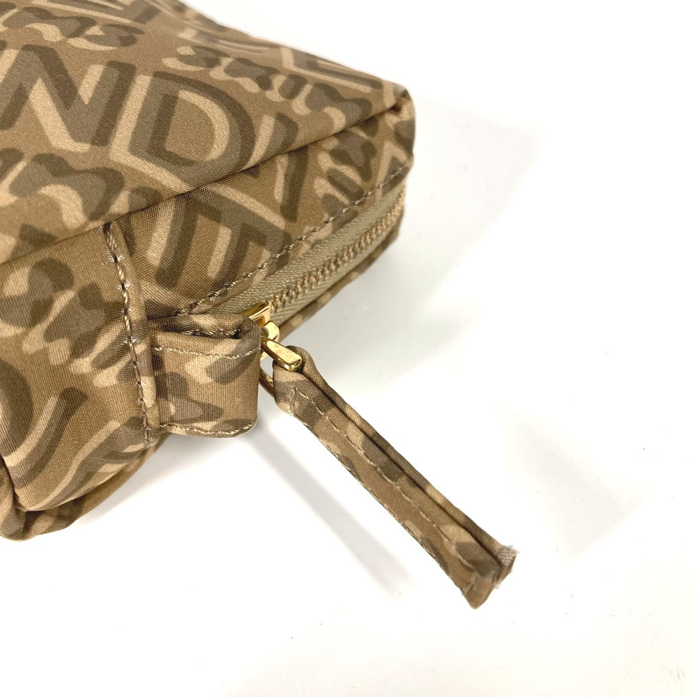 FENDI Pouch 8N0179 Nylon beige SKIMS collaboration logo