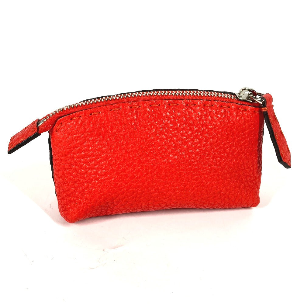 FENDI Pouch 8N0115 leather Red Celeria Women Used Authentic