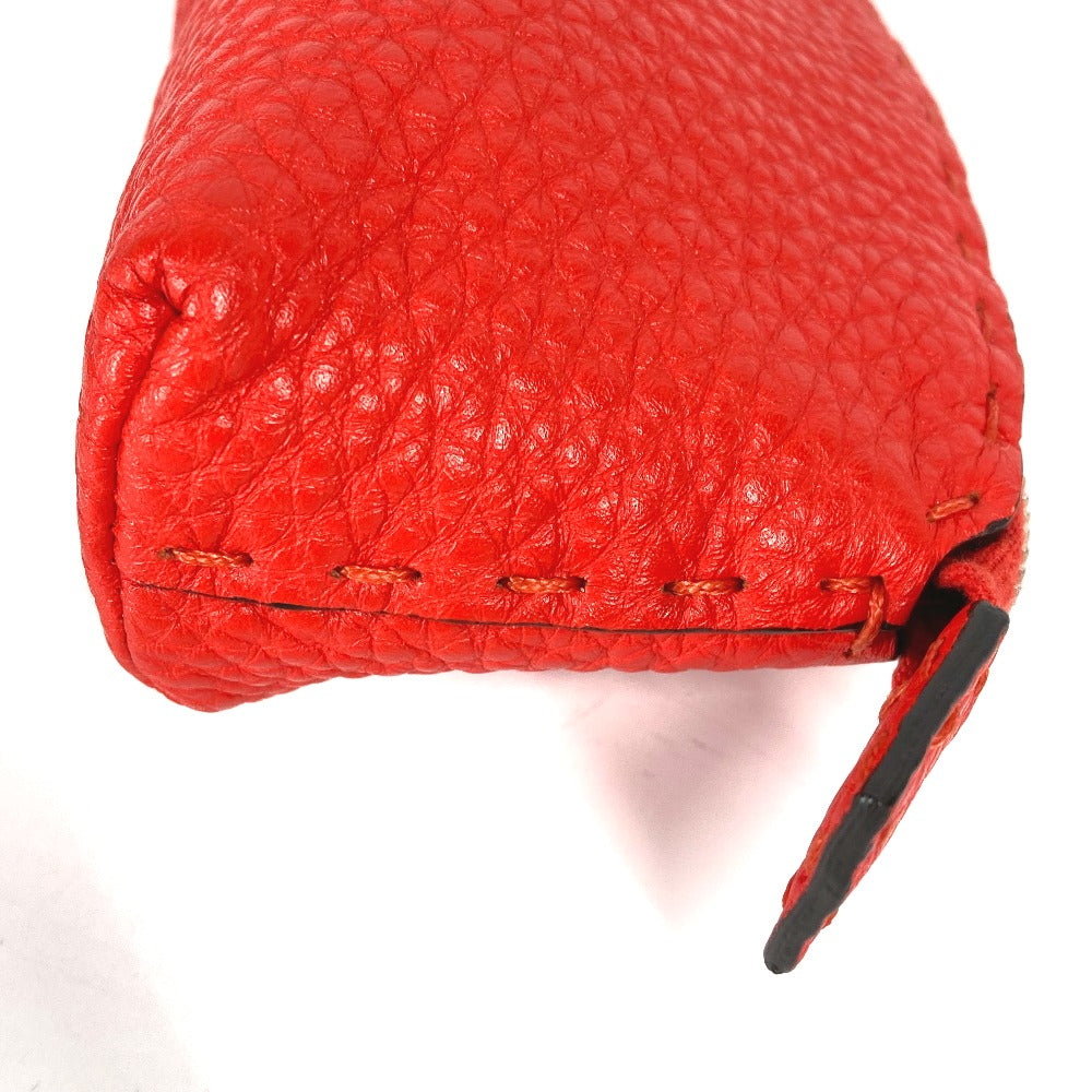FENDI Pouch 8N0115 leather Red Celeria Women Used Authentic