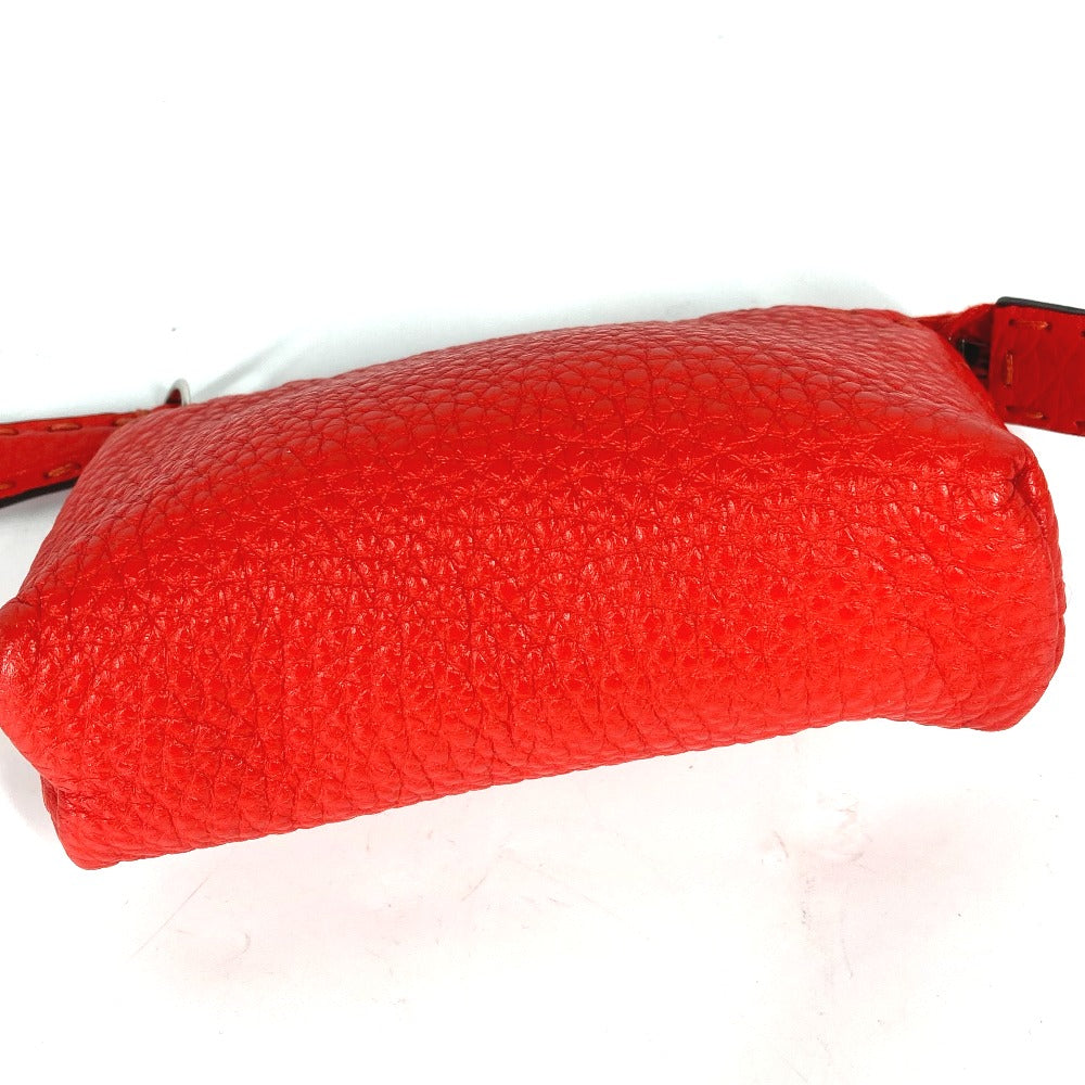 FENDI Pouch 8N0115 leather Red Celeria Women Used Authentic
