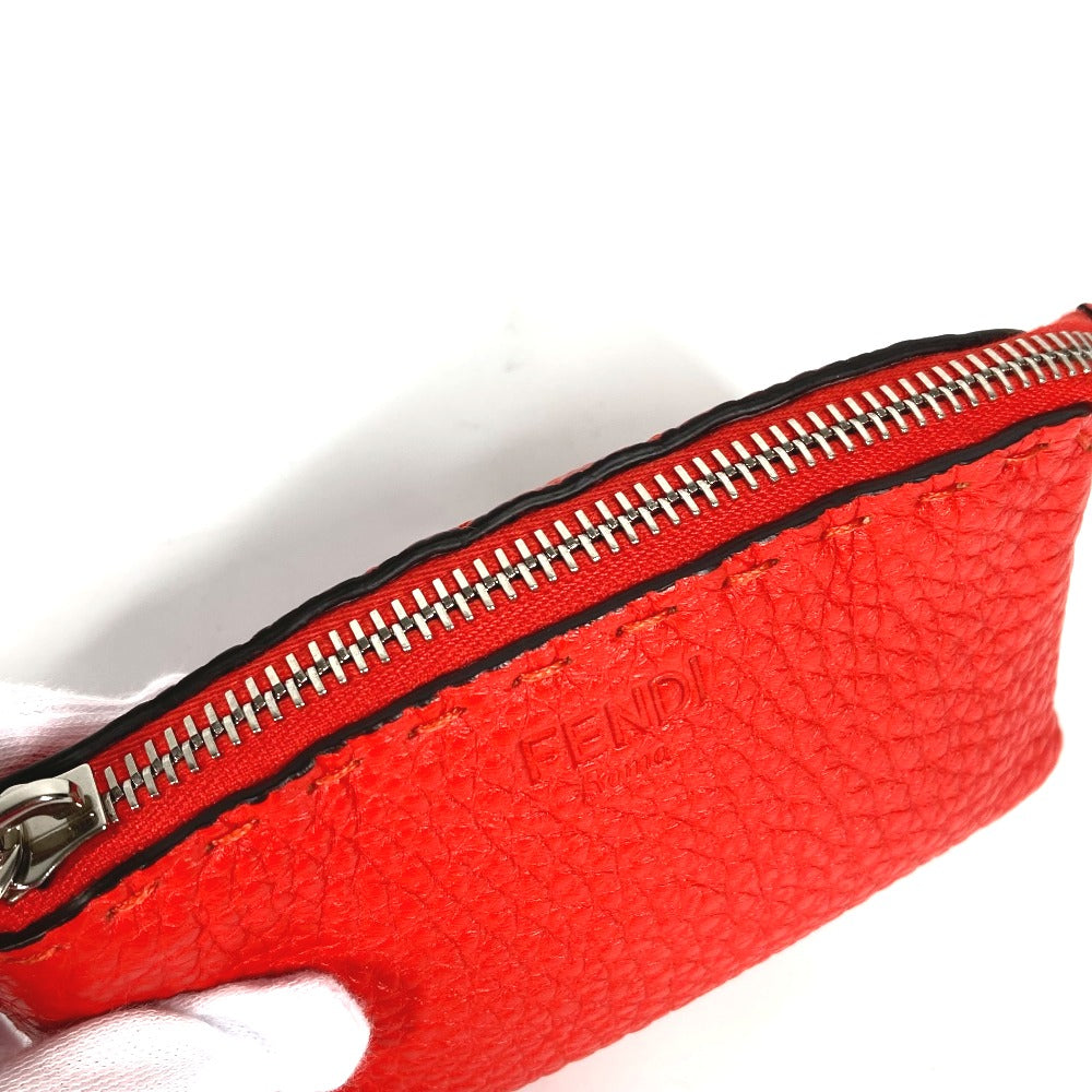 FENDI Pouch 8N0115 leather Red Celeria Women Used Authentic