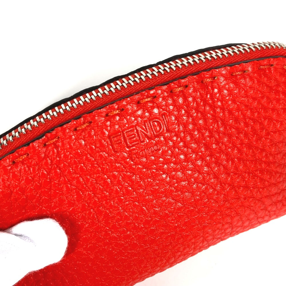 FENDI Pouch 8N0115 leather Red Celeria Women Used Authentic