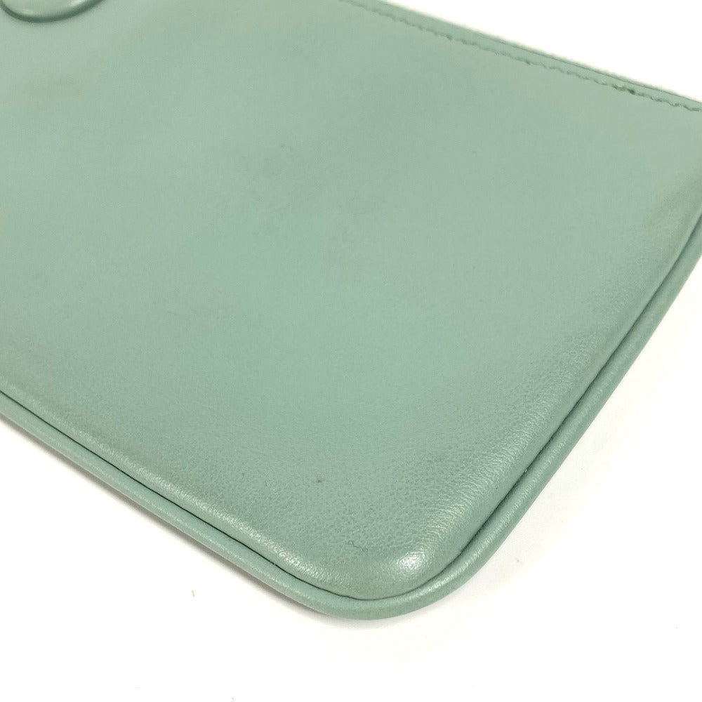FENDI Pouch 8BS007 leather green Coin case Wallet Clutch Small