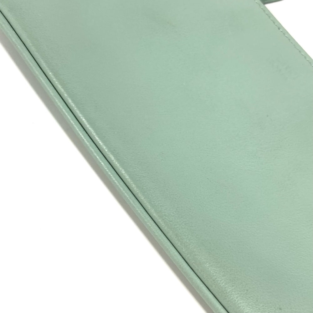 FENDI Pouch 8BS007 leather green Coin case Wallet Clutch Small