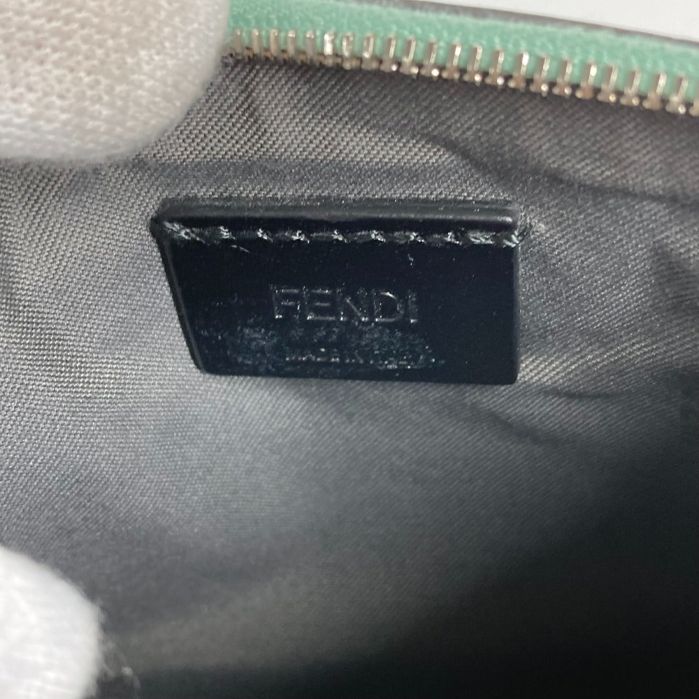 FENDI Pouch 8BS007 leather green Coin case Wallet Clutch Small