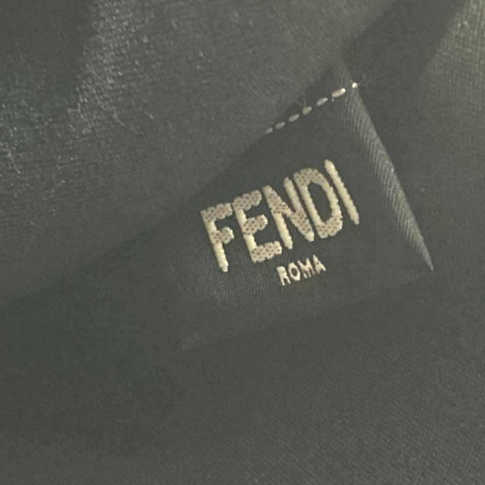 FENDI Clutch bag Leather, Fur black studded pouch Karl Lagerfeld Carlito mens Used Authentic