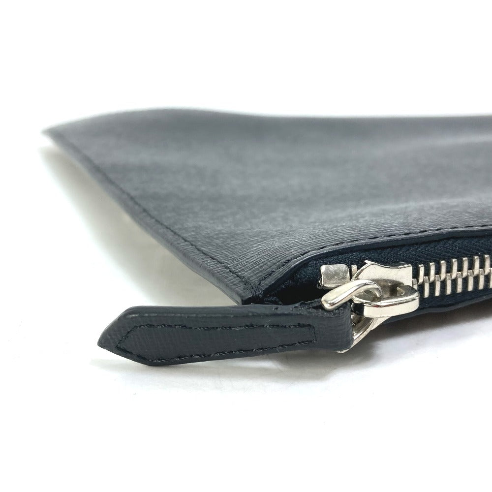 FENDI Clutch bag Leather, Fur black studded pouch Karl Lagerfeld Carlito mens Used Authentic