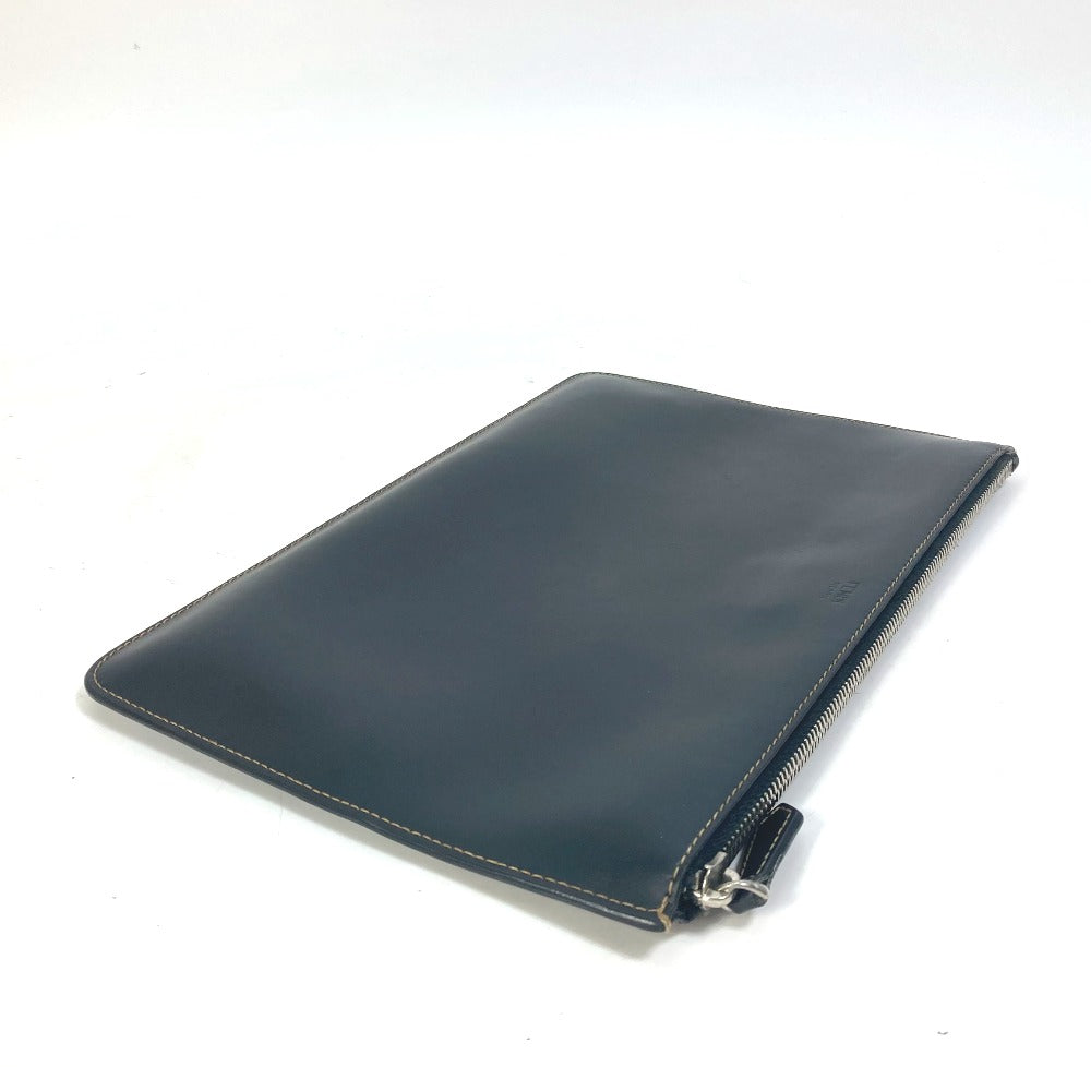 FENDI Clutch bag 7N0078 leather black Pouch Zucca logo
