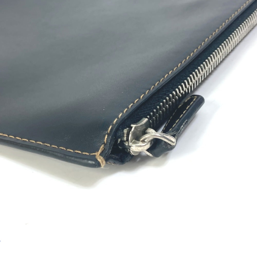 FENDI Clutch bag 7N0078 leather black Pouch Zucca logo