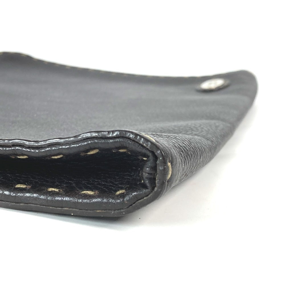 FENDI Clutch bag leather Dark brown bag pouch Celeria