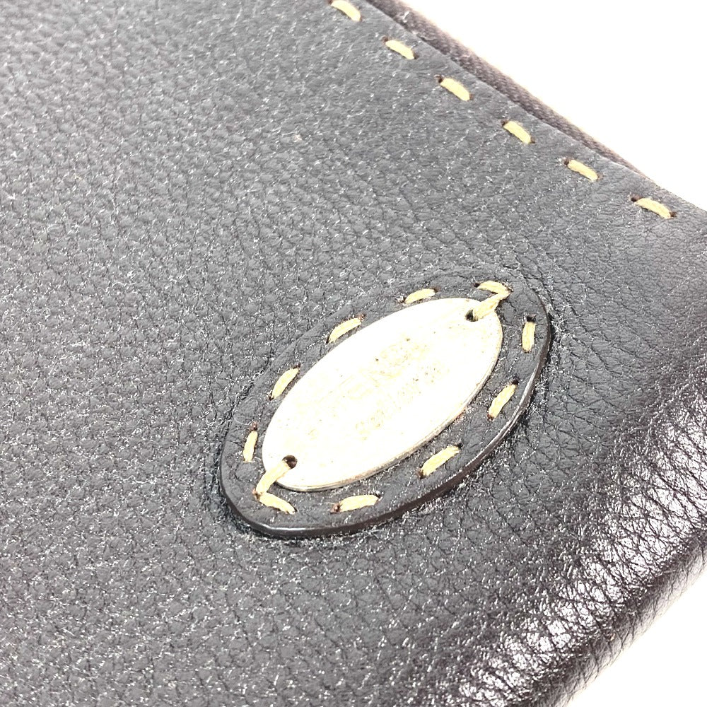 FENDI Clutch bag leather Dark brown bag pouch Celeria