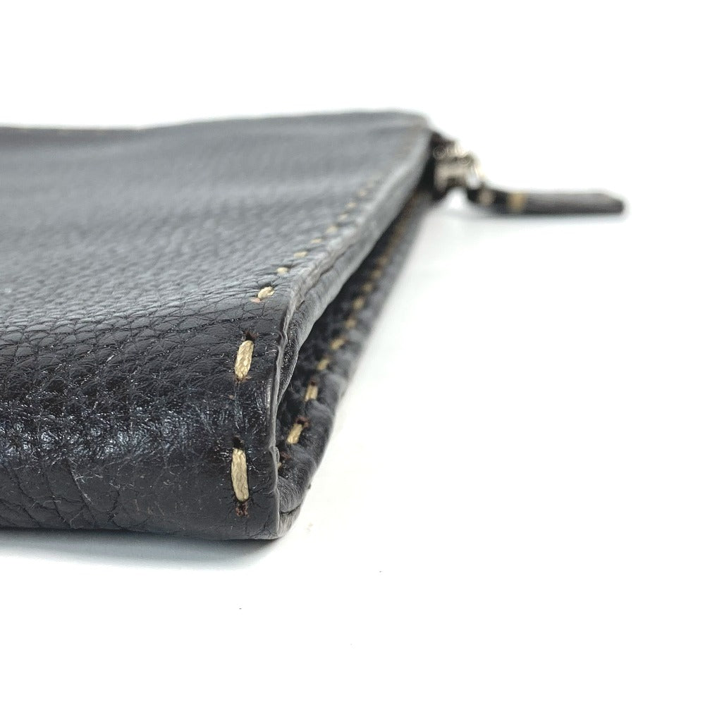 FENDI Clutch bag leather Dark brown bag pouch Celeria