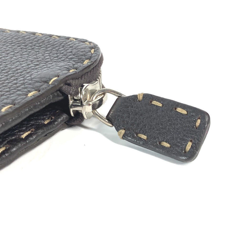 FENDI Clutch bag leather Dark brown bag pouch Celeria