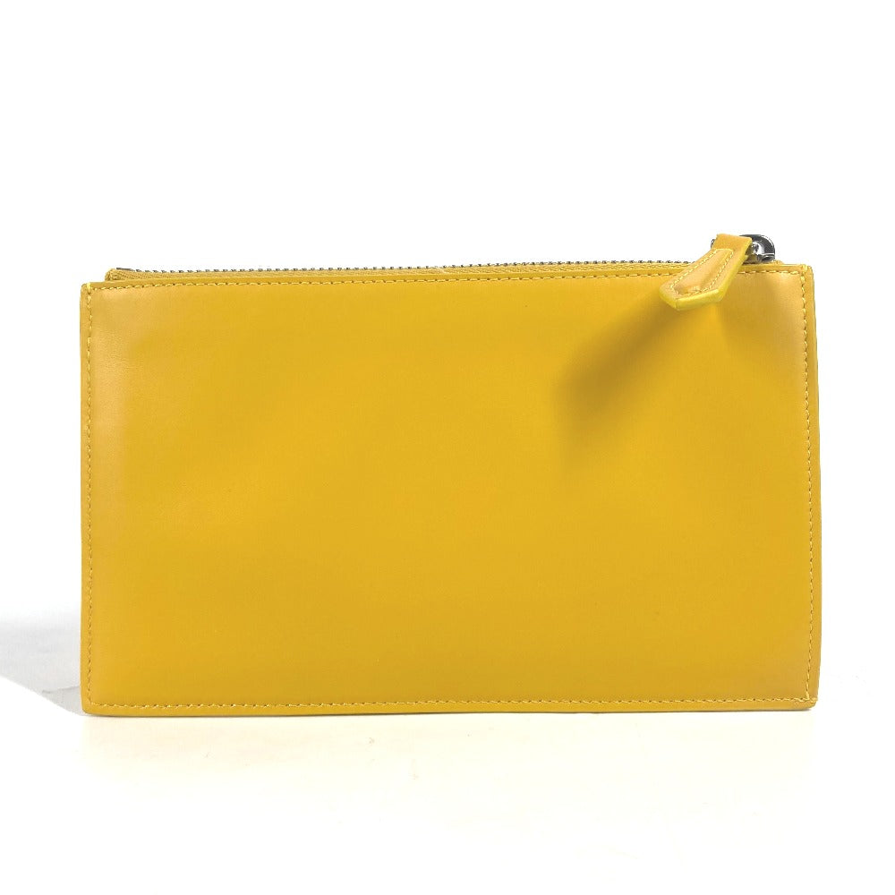 FENDI Clutch bag 7N0114 leather yellow Bag logo FF logo pouch Bucket