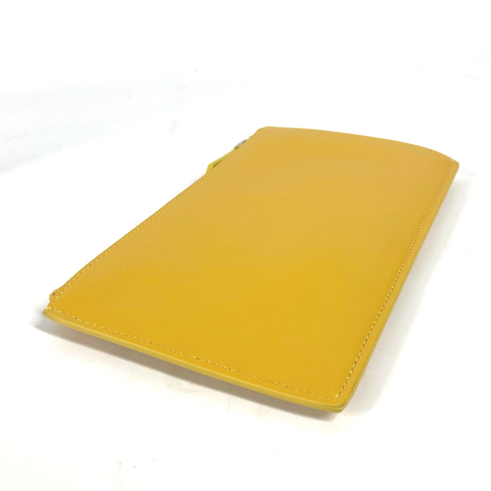 FENDI Clutch bag 7N0114 leather yellow Bag logo FF logo pouch Bucket