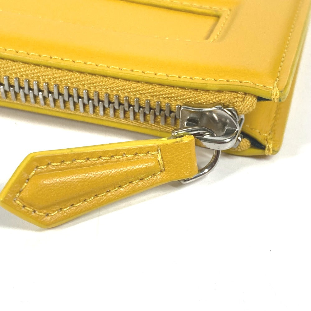FENDI Clutch bag 7N0114 leather yellow Bag logo FF logo pouch Bucket