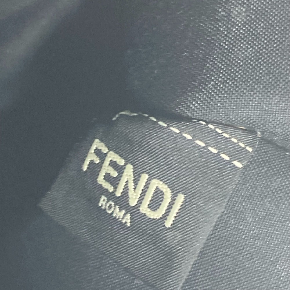 FENDI Clutch bag 7N0078 leather black Pouch Zucca logo