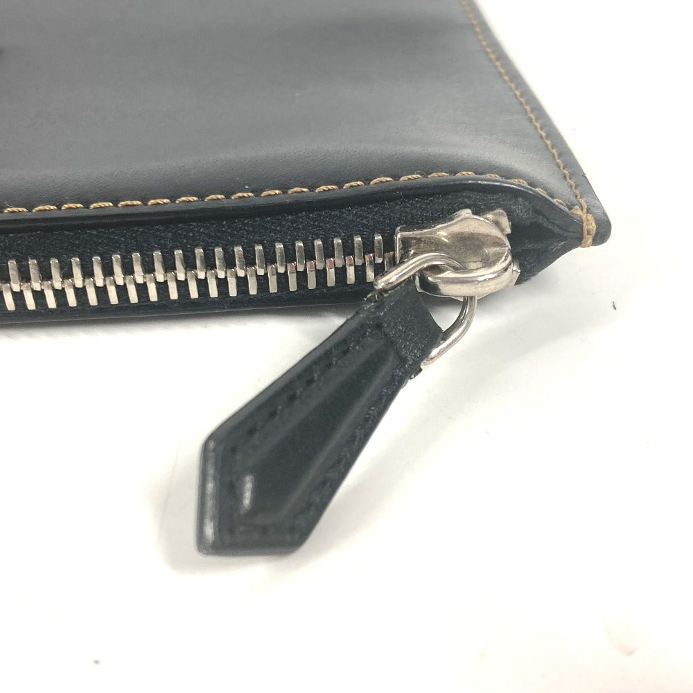 FENDI Clutch bag 7N0078 leather black Pouch Zucca logo