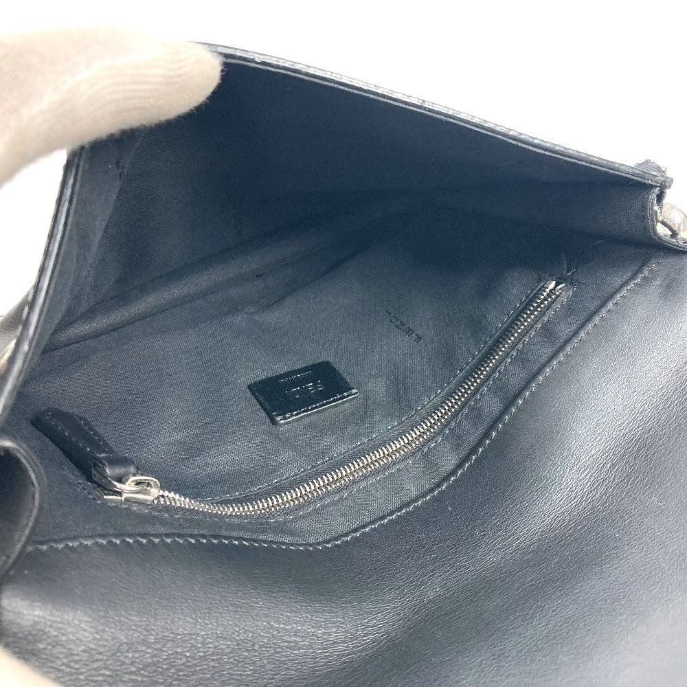 FENDI Clutch bag leather black logo LOVE
