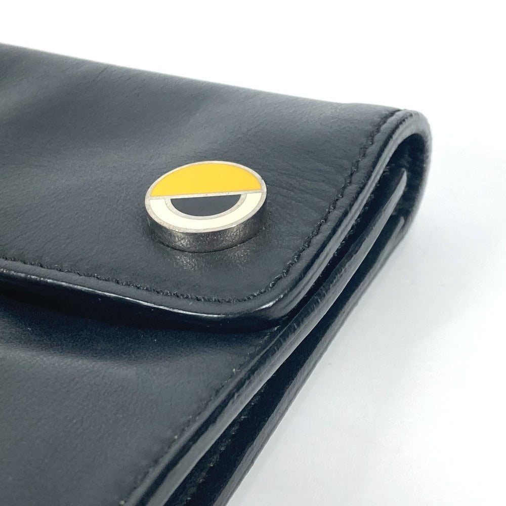 FENDI Clutch bag leather black logo LOVE