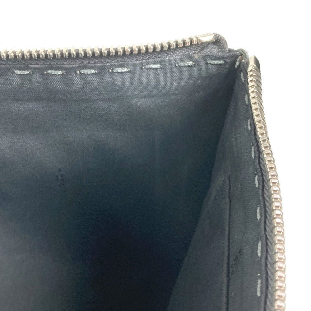 FENDI Clutch bag leather black Selleria logo