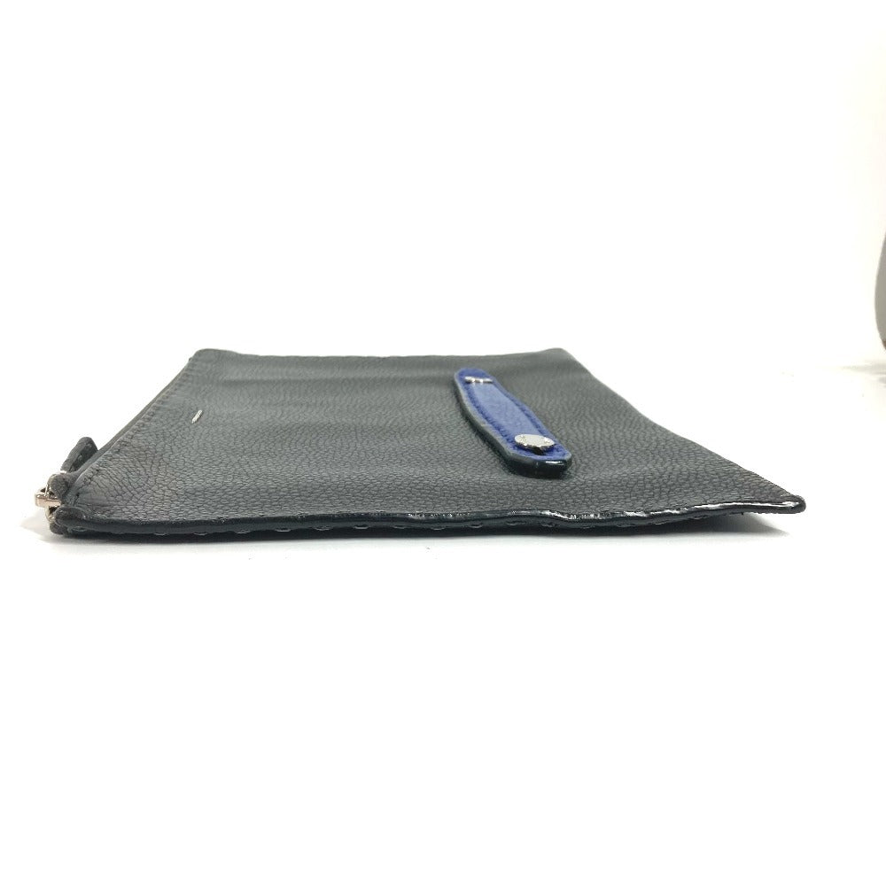 FENDI Clutch bag leather black Selleria logo