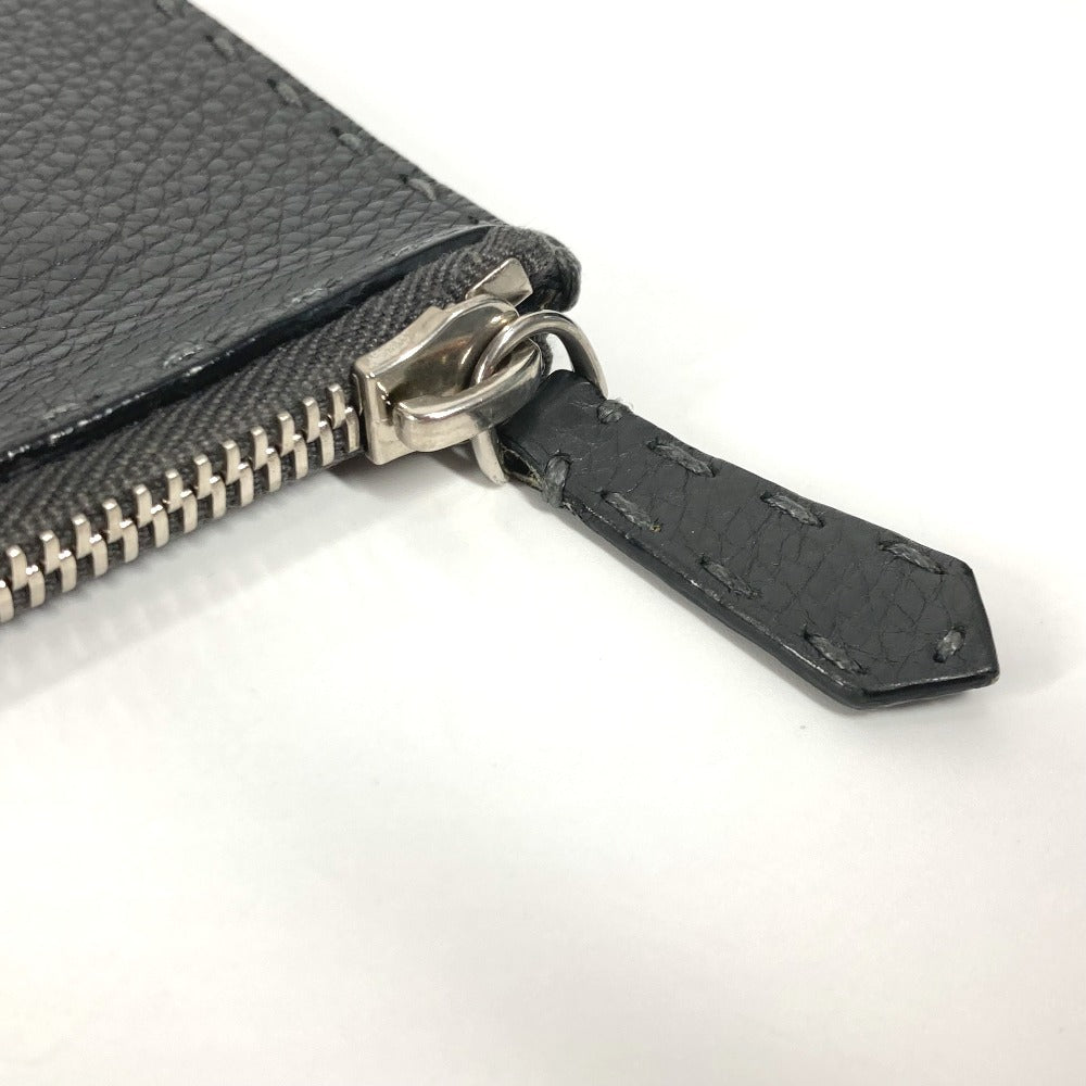 FENDI Clutch bag leather black Selleria logo