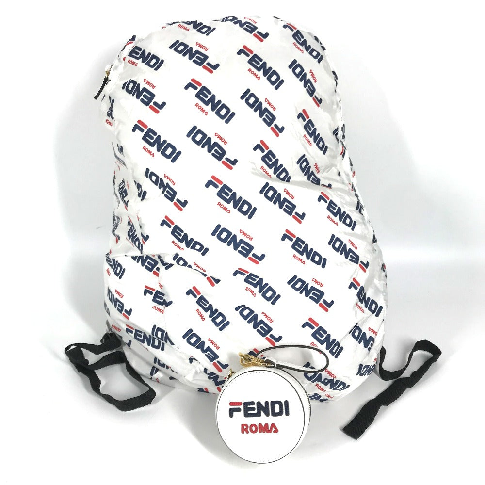FENDI Backpack Nylon white backpack bag FILA collaboration