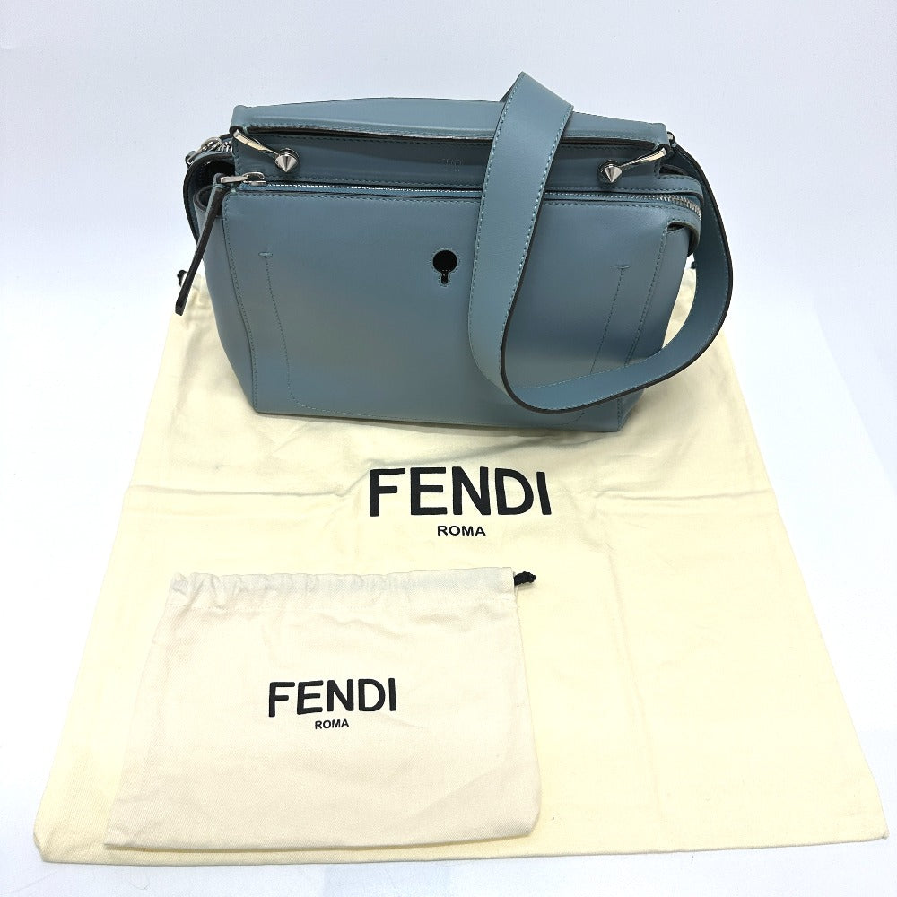 FENDI Handbag 8BN293 leather blue Dot com Women Used Authentic