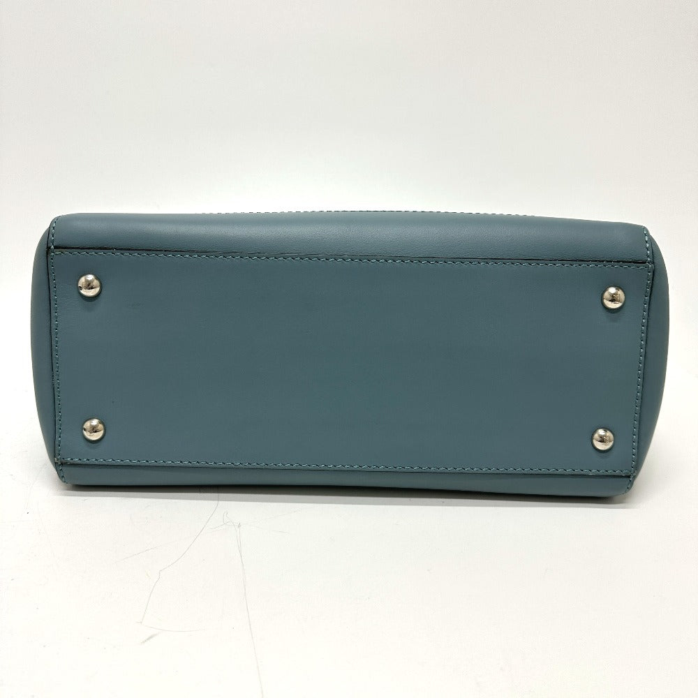 FENDI Handbag 8BN293 leather blue Dot com Women Used Authentic