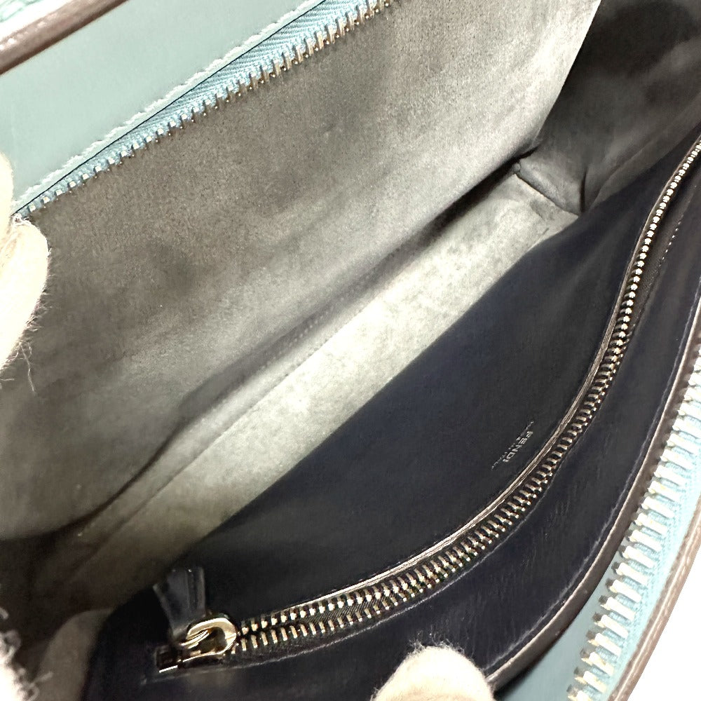 FENDI Handbag 8BN293 leather blue Dot com Women Used Authentic